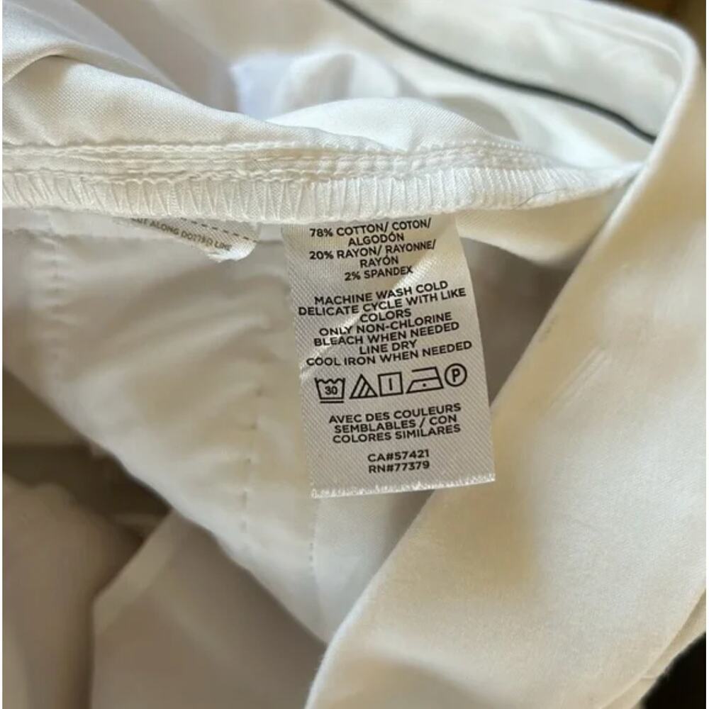 Ann Taylor The Scallop Hem High Waist Ankle Pant White Size 12 - Picture 8 of 10